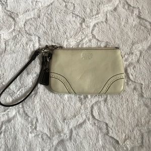 Cream Coach Wristlet